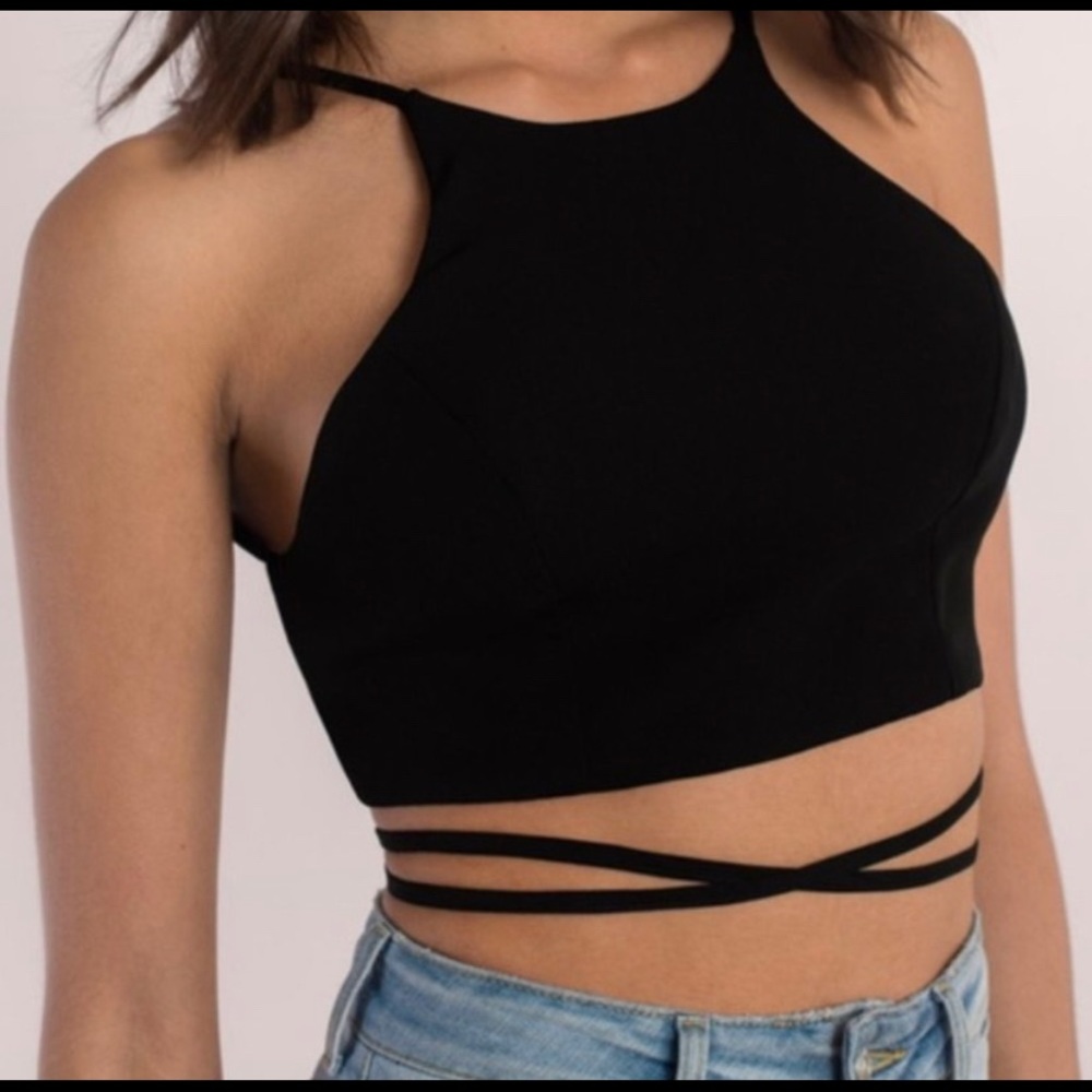 Black Wrapped Crop top